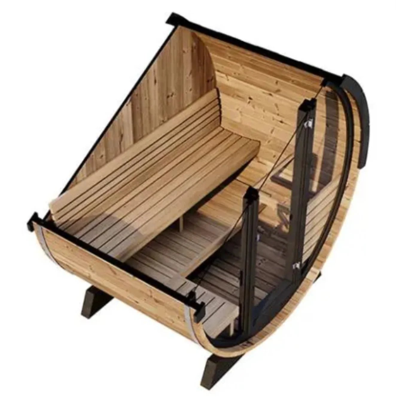 5.5’ THERMOWOOD scenic view barrel Sauna (extra wide) thumbnail 2
