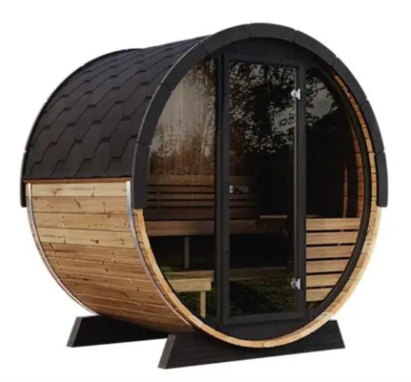 5.5’ THERMOWOOD scenic view barrel Sauna (extra wide) thumbnail 4