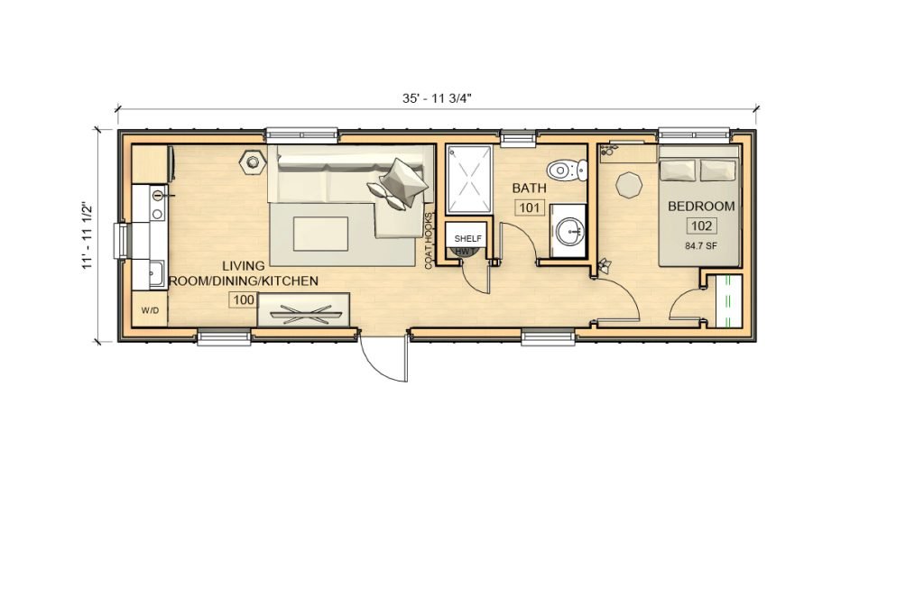 12×36 Wood Modular Home photo 1