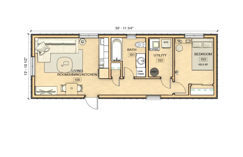 14×40 Wood Modular Home photo 1