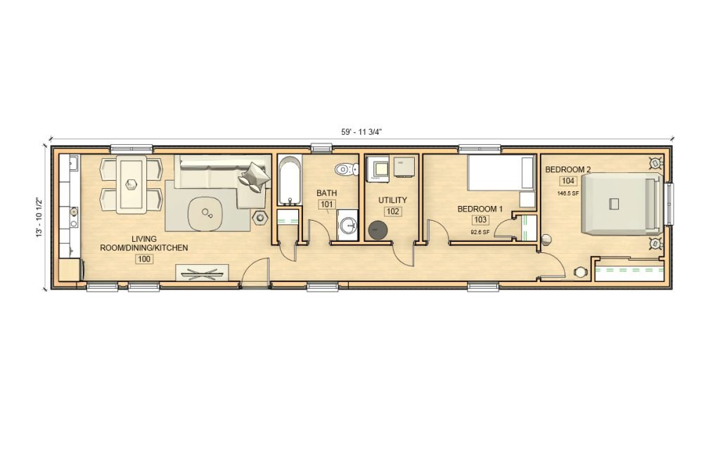 14×60 Wood Modular Home photo 1