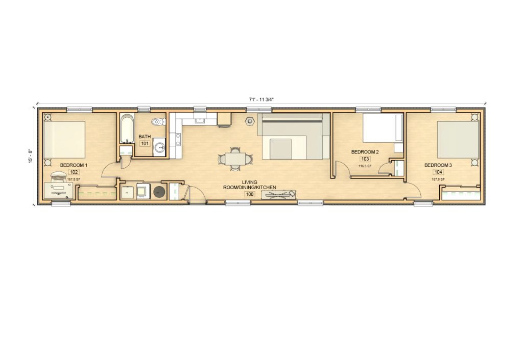 16×72 Wood Modular Home photo 1