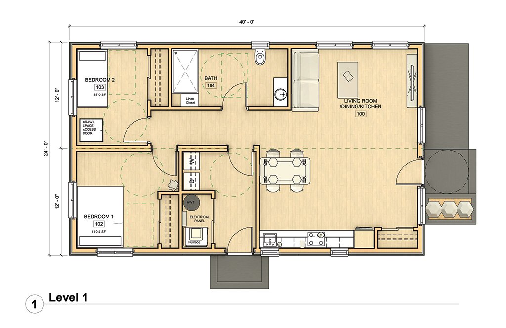 2 Bedroom Barrier Free Wood Modular Home photo 1