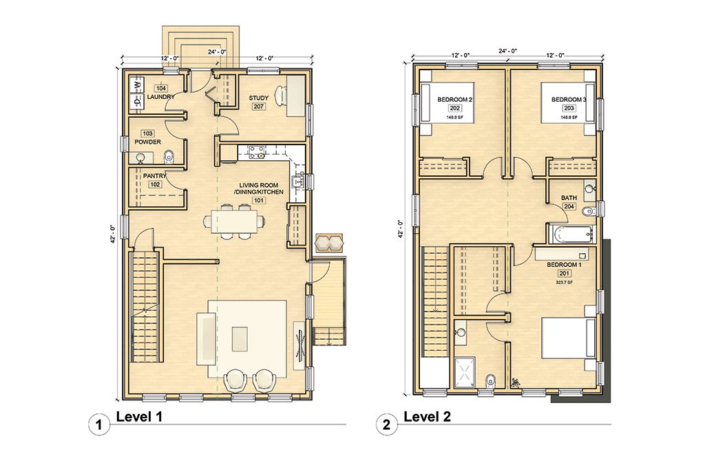 3 Bedroom 2 Storey Family Style Wood Modular Home photo 1