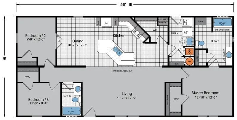 Arlington 2226P Ranch Modular Home thumbnail 2
