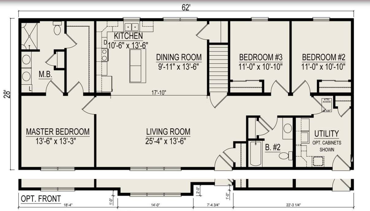 Brentwood II Ranch Modular Home thumbnail 2