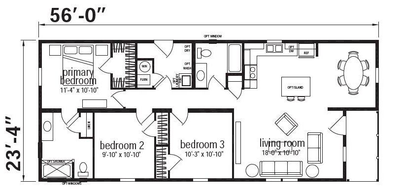 Desert Ranch Double Wide Mobile Home – 24 x 56 thumbnail 2