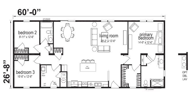 Dune Ranch Double Wide Mobile Home – 28 x 60 photo 1