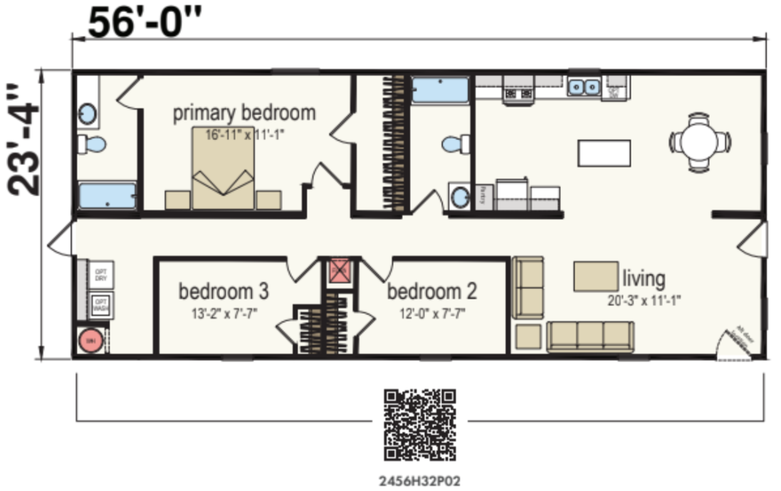 Eagle 2456 Double Wide Mobile Home – 24 x 56 photo 1