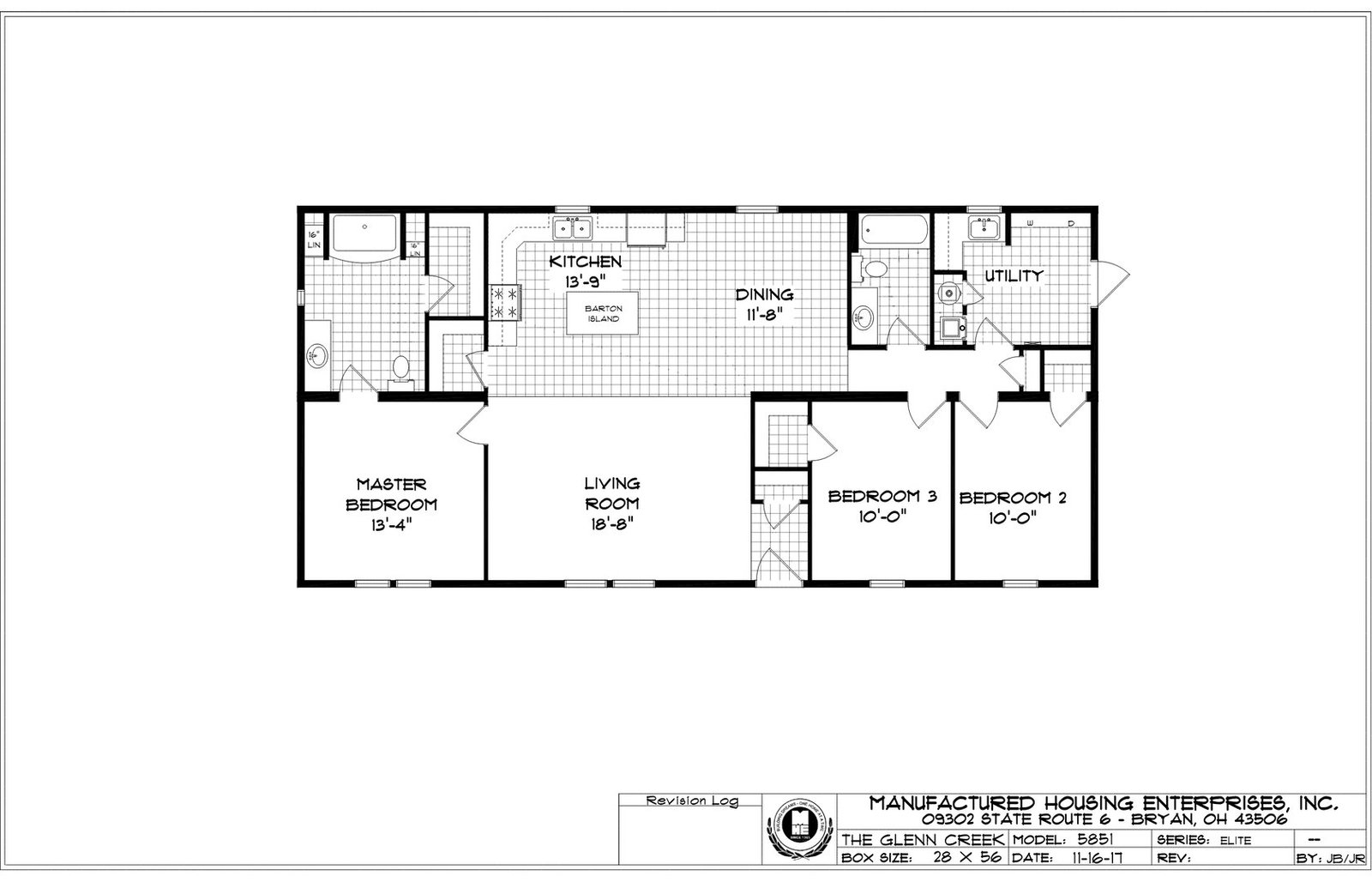 Glen Creek Ranch Double Wide Mobile Home – 28 x 56 thumbnail 6