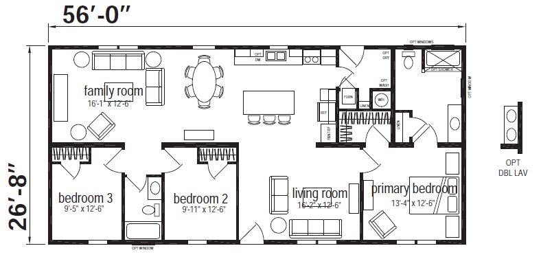 Hill Ranch Double Wide Mobile Home – 28 x 56 photo 1