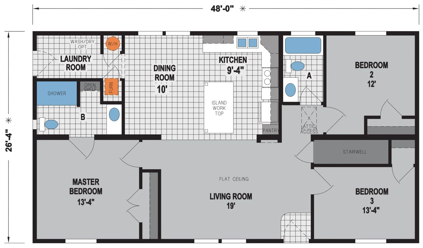 Hillcrest 7707 Ranch Modular Home thumbnail 2