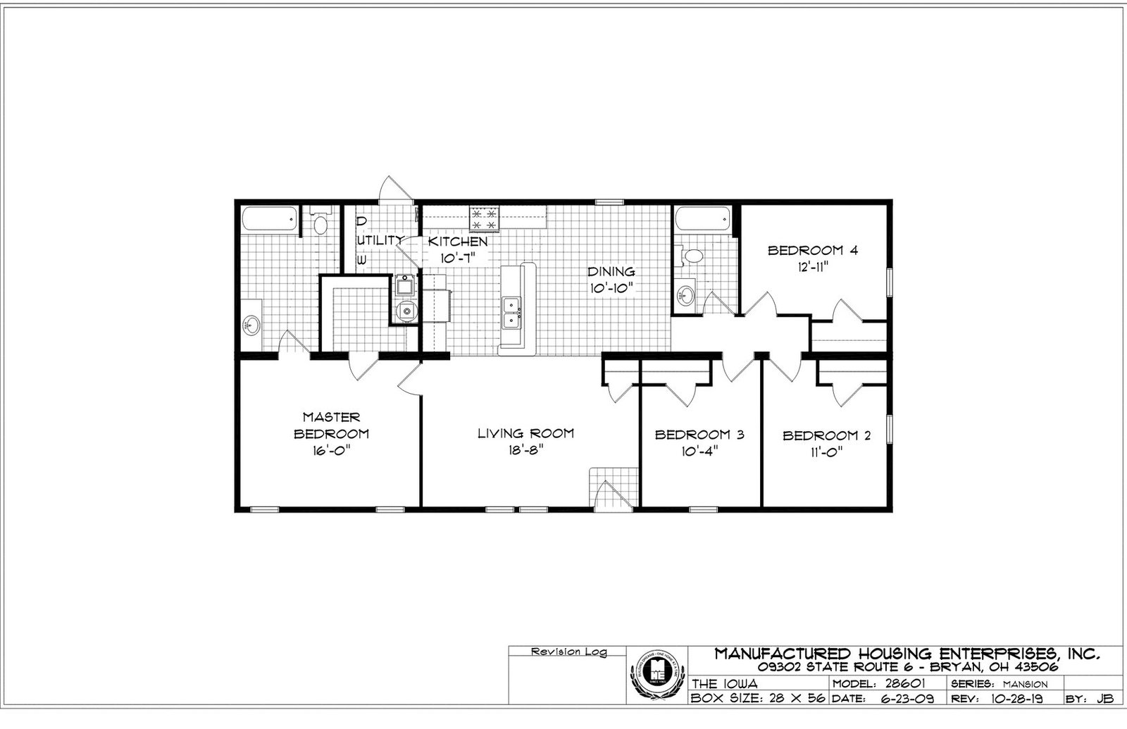 Iowa Ranch Double Wide Mobile Home – 28 x 56 photo 1