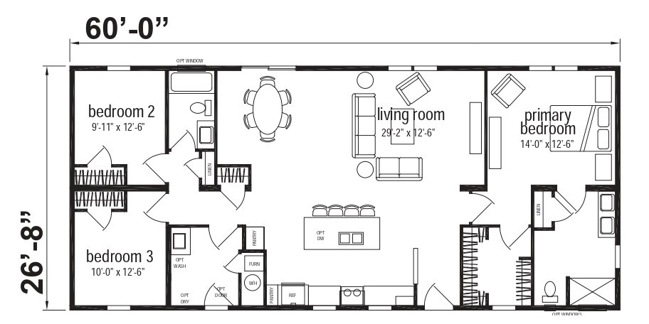 Limestone Ranch Double Wide Mobile Home – 28 x 60 photo 1
