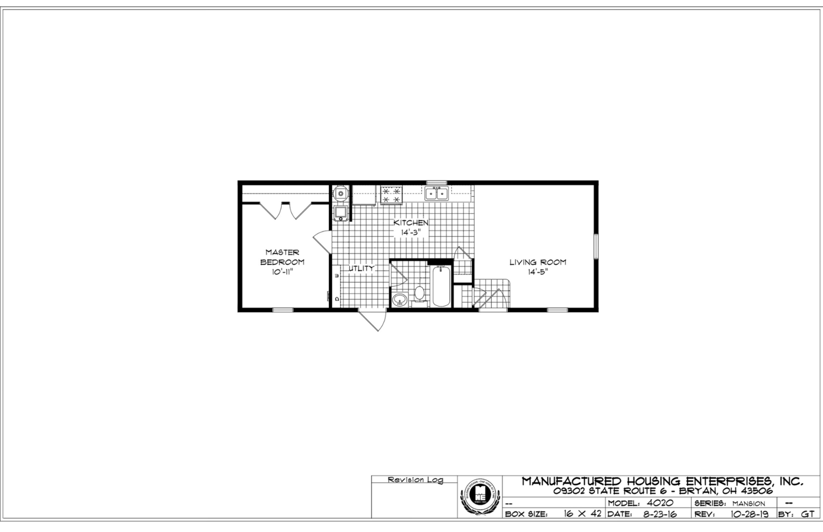 Mansion 4020 Single Wide Mobile Home – 16 x 42 photo 1
