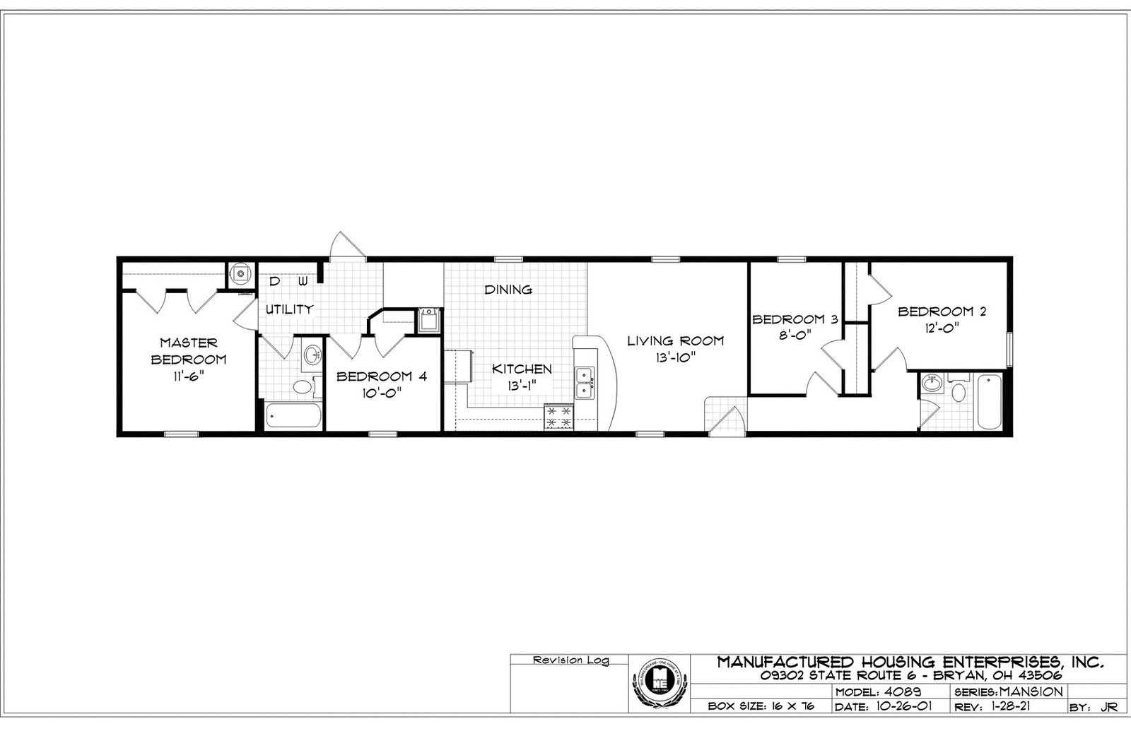Mansion 4089 Single Wide Mobile Home – 16 x 76 thumbnail 2