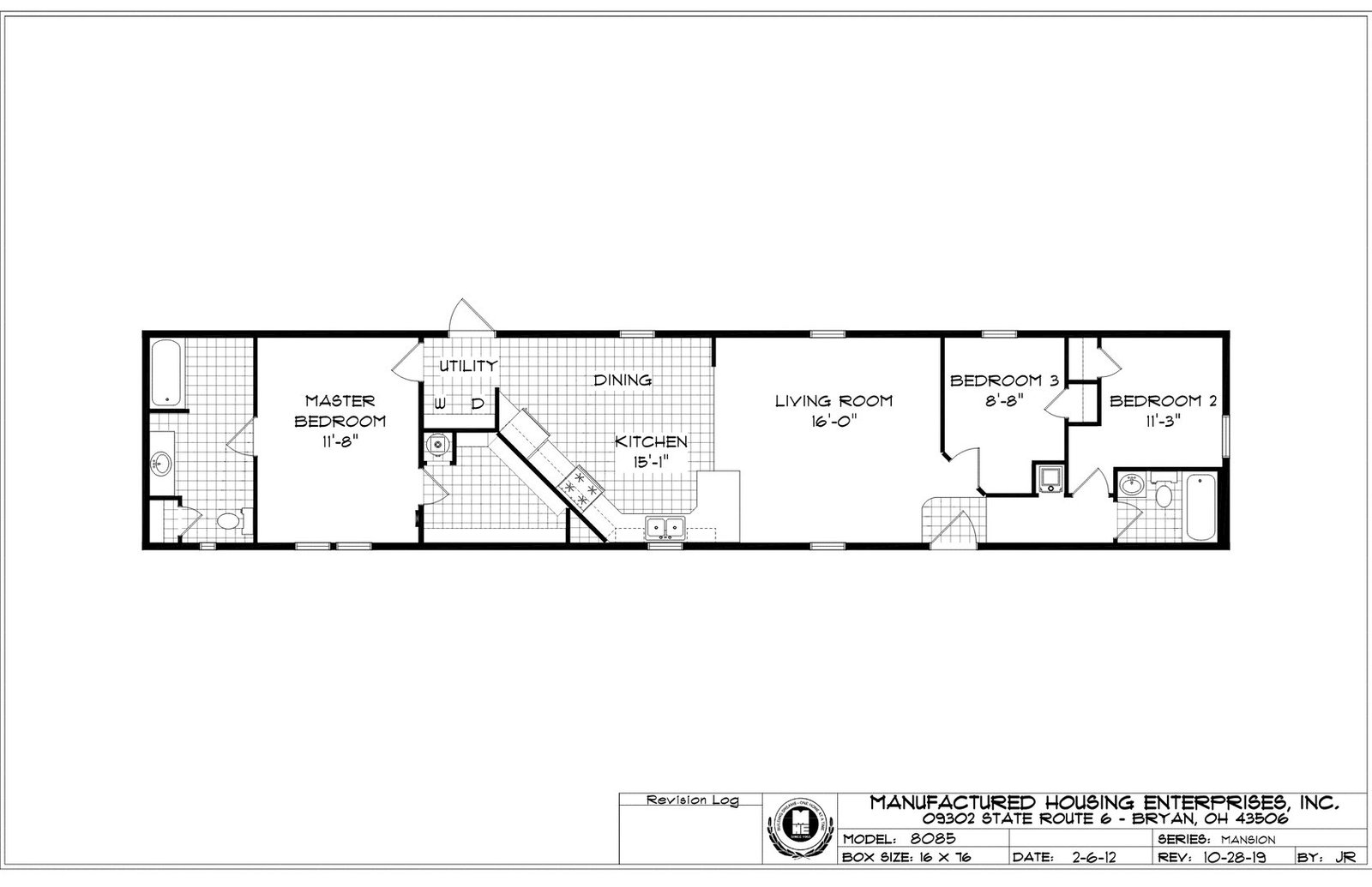 Mansion 8085 Single Wide Mobile Home – 16 x 76 thumbnail 2