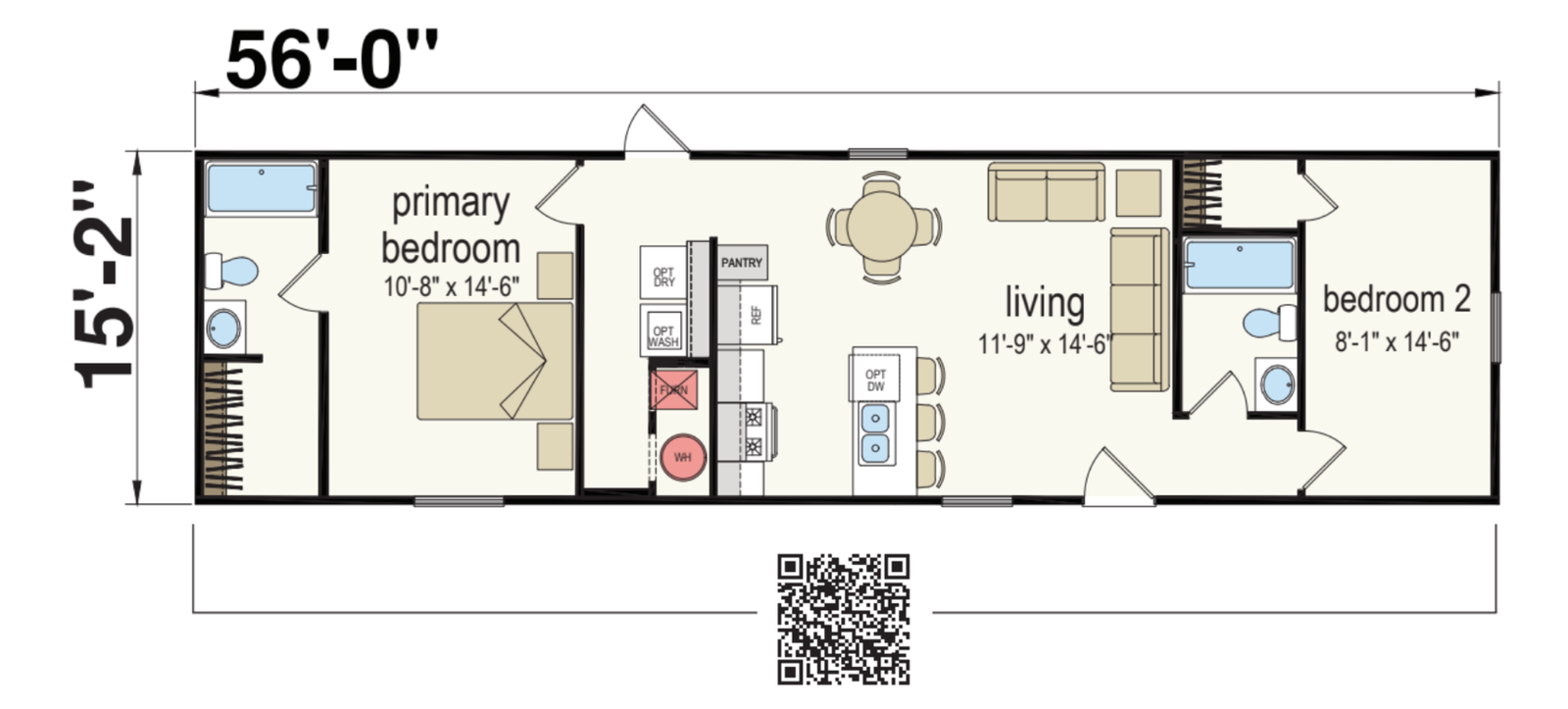 Robin 1656 Single Wide Mobile Home – 16 x 56 photo 1