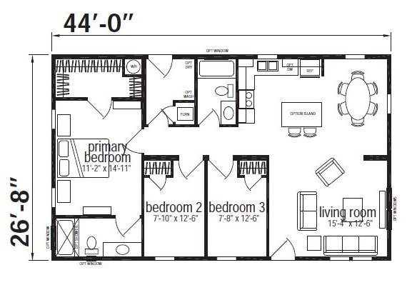 Sand Ranch Double Wide Mobile Home – 28 x 44 photo 1