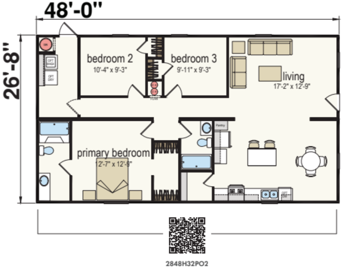 Sparrow 2848 Double Wide Mobile Home – 28 x 48 photo 1