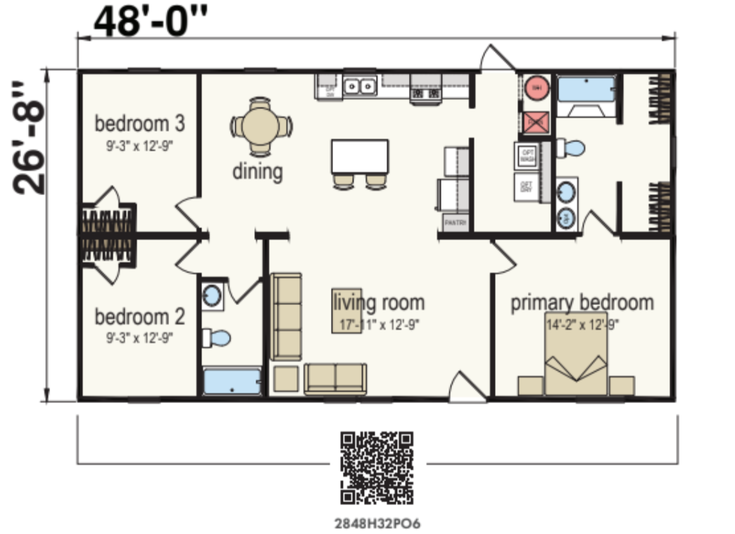 Starling 2848 Double Wide Mobile Home – 28 x 48 photo 1